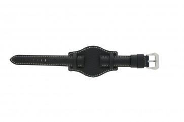 Uhrenarmband Universal 386.1 Leder Schwarz 20mm