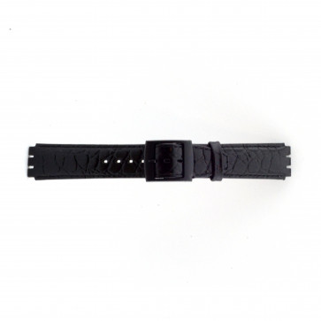 Uhrenarmband Swatch (alt.) SC10.01 Leder Schwarz 17mm