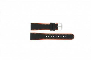 Timex Uhrenarmband T2N428 Leder Schwarz 22mm 