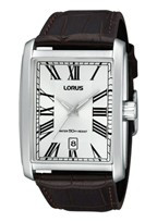 Lorus Uhrenarmband vj42-x068 Leder Braun + braunen nähte