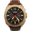 Uhrenarmband Fossil BQ2032 Leder Braun 24mm