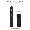 Uhrenarmband Hamilton H690.685.105 Leder Schwarz 22mm
