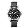 Uhrenarmband Hamilton H705050 / H001.70.505.733.01 Leder Schwarz 20mm
