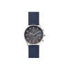 Uhrenarmband Skagen SKW6653 Leder Blau 22mm