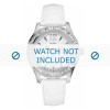 Guess Uhrenarmband W12053L2 Leder Weiss 20mm + weiße nähte