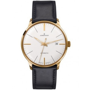 Uhrenarmband Junghans 42050-6249 / 027/7312 Leder Schwarz 20mm