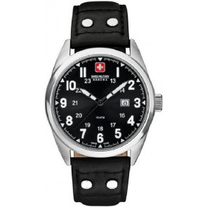 Uhrenarmband Swiss Military Hanowa 06-4181.04.007 Leder Schwarz 22mm