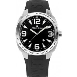 Uhrenarmband Jacques Lemans 1-1224 Kautschuk Schwarz 19mm
