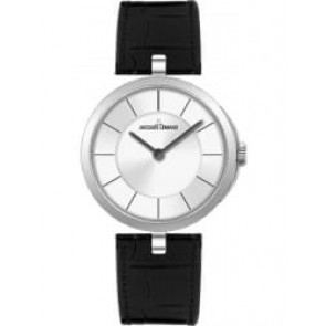 Uhrenarmband Jacques Lemans 1-1663 Leder Schwarz