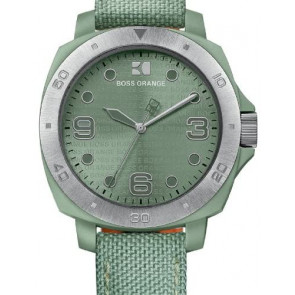 Uhrenarmband Hugo Boss 659302413 / 1502287 / 1502291 Segeltuch Grün 18mm