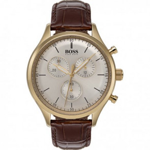 Uhrenarmband Hugo Boss HB1513545 / HB-317-1-34-3037 Leder Braun 20mm