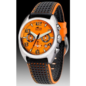 Lotus Uhrenarmband 15323-D Kautschuk Mehrfarbig + orange nähte