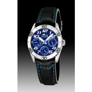 Uhrenarmband Lotus 15651-B Leder Schwarz 18mm