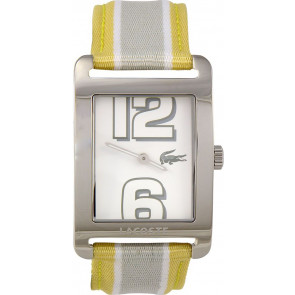 Lacoste Uhrenarmband 2000694 / LC-51-3-14-2261 Leder Gelb 21mm + gelben nähte