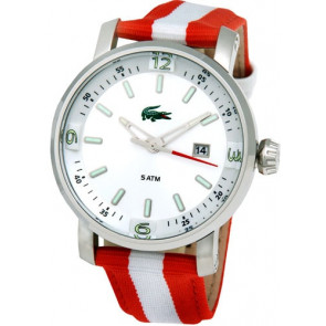 Lacoste Uhrenarmband 2010439 / LC-12-1-14-0040 Leder Mehrfarbig 22mm + orange nähte