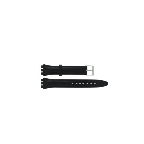 Uhrenarmband Swatch 21414.10.17.C Leder Schwarz 17mm