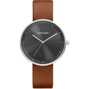 Uhrenarmband Jacob Jensen Strata / 285 / 286 Leder Braun 16mm