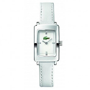 Lacoste Uhrenarmband 2000468 / LC-30-3-14-0131 Leder Weiss 12mm + weiße nähte