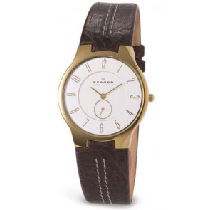 Uhrenarmband Skagen 433SGL1 / X00000422 Leder Braun 14mm