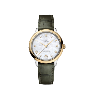 Uhrenarmband Omega 032Z016884 / 43423342055002 / 43423342060001 / De Ville Krokodilhaut Grün 16mm