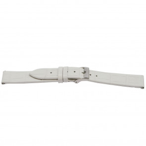 Uhrenarmband Universal H501 Leder Weiss 22mm