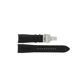 Uhrenarmband Seiko 5R66-0AR0 / SNR021J1 Leder Schwarz 24mm
