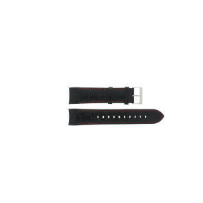 Hugo Boss Uhrenarmband HB-284-1-27-2911-HB1513390 Kroko leder Schwarz + roten nähte