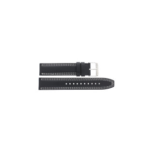 Seiko Uhrenarmband SSB033P1 / 6T63 00D0 Leder Schwarz 20mm + weiße nähte