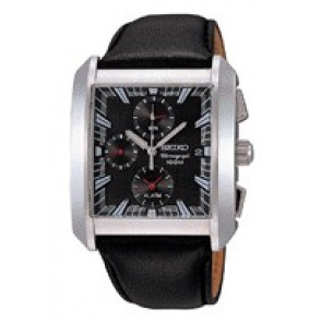 Uhrenarmband Seiko 7T62-0GL0 / SNA773P1 / 4KW8JZ Weiches Leder Schwarz 26mm