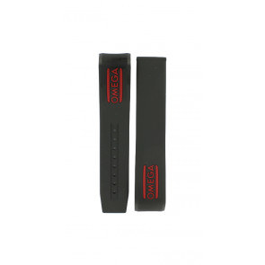 Uhrenarmband Omega 21232445001001 Kautschuk Schwarz 21mm