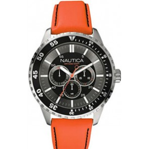 Uhrenarmband Nautica A13503G Leder Orange 22mm