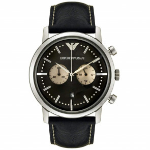 Uhrenarmband Armani AR0576 Leder Schwarz