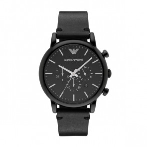 Uhrenarmband Armani AR1918 Leder Schwarz 22mm