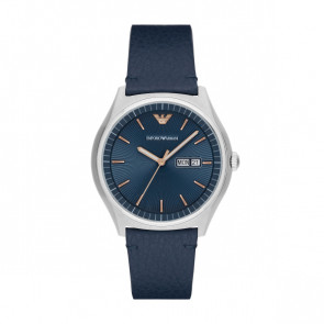 Uhrenarmband Armani AR1978 Leder Blau 22mm