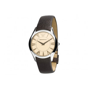 Armani Uhrenarmband AR2042 Leder Dunkelbraun 18mm