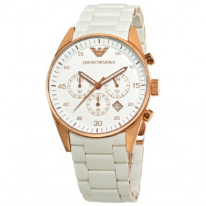 Armani Uhrenarmband AR5919 Metall Weiss 23mm