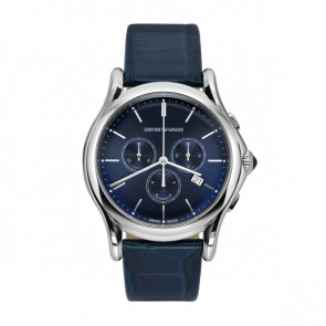 Uhrenarmband Armani ARS4010 Leder Blau 22mm