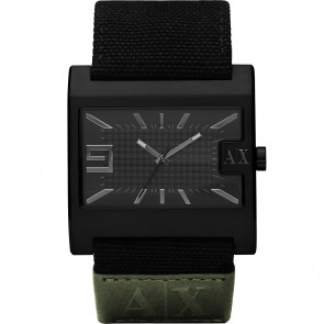 Uhrenarmband Armani Exchange AX1160 Leder/Textil Schwarz 34mm