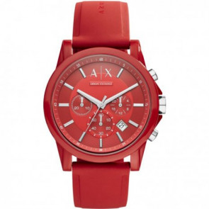 Uhrenarmband Armani Exchange AX1328 Silikon Rot 22mm