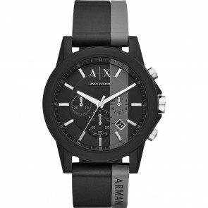 Uhrenarmband AX1331 Silikon Schwarz 22mm