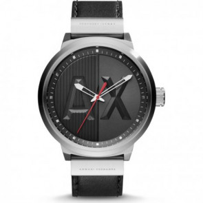Uhrenarmband Armani Exchange AX1361 Leder Schwarz 20mm