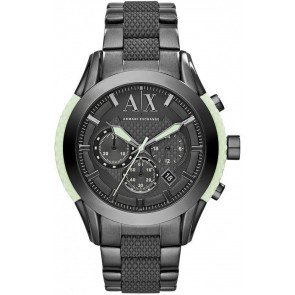 Uhrenarmband Armani Exchange AX1385 Stahl Anthrazitgrau 22mm