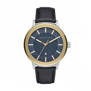 Uhrenarmband Armani Exchange AX1463 Leder Blau 22mm