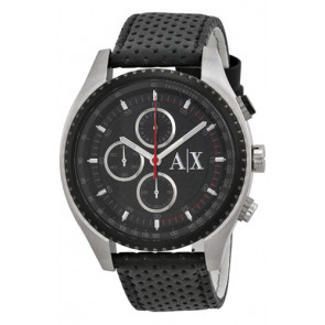 Uhrenarmband Armani Exchange AX1600 Leder Schwarz 22mm