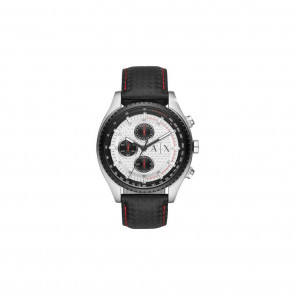 Uhrenarmband Armani Exchange AX1611 Leder/Textil Schwarz 22mm