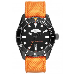 Uhrenarmband Armani Exchange AX1705 Leder/Textil Orange 22mm