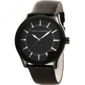Uhrenarmband Armani Exchange AX2049 Leder Schwarz 22mm