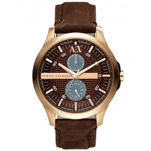 Uhrenarmband Armani Exchange AX2128 Leder Braun 22mm