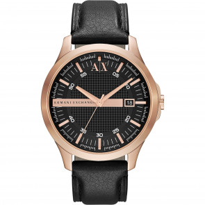 Uhrenarmband Armani Exchange AX2129 Leder Schwarz 22mm