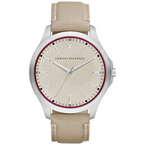 Uhrenarmband Armani Exchange AX2183 Leder Beige 22mm